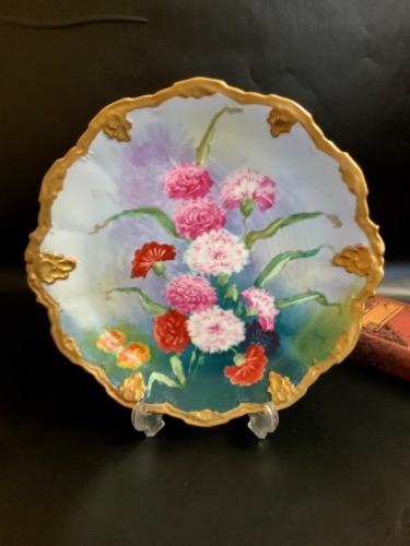 Coiffe 리모지 핸드페인트 챨져 Coiffe Limoges Hand Painted Charger circa 1900