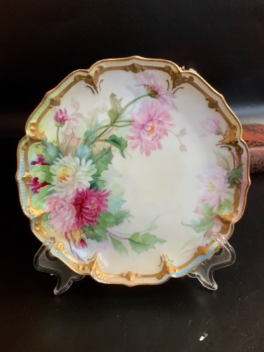 하빌랜드 (GDA) 리모지 핸드페인트 케비넷 플레이트 Haviland (GDA) Limoges Hand Painted Cabinet Plate circa 1900