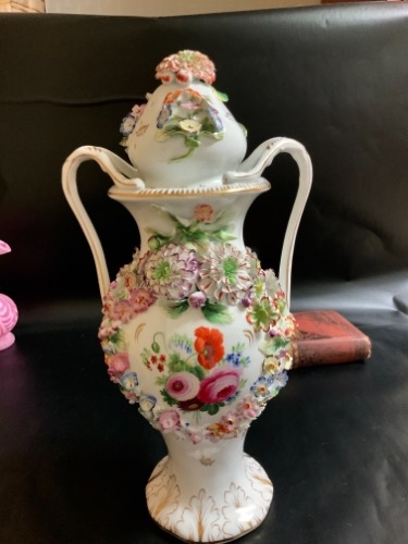라지 드레스덴 투핸들 포푸리 베이스 Large Dresden 2 Handled Potpouri Vase circa 1900