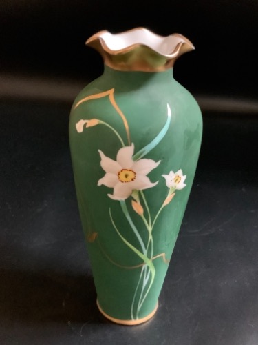 핸드페인트 버드 베이스 Hand Painted Bud Vase circa 1920