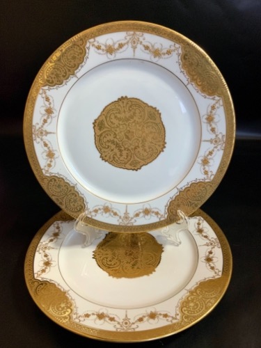 Guerin 리모지 (메이시 백화점 전용) 헤비 골드 문양 플레이트-아름다운- Guerin Limoges (Made for Macy) Heavy Gold Gilded Plate circa 1900 - Gorgeous - Only a few left !!!
