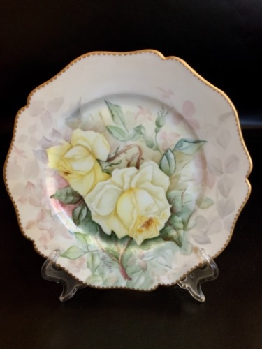 Guerin 리모지 핸드페인트 케비넷 플레이트 Limoges Hand Painted Cabinet Plate circa 1900