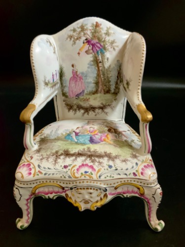 프랑스 핸드페인트 인형 의자 French Hand Painted Doll Chair circa 1890
