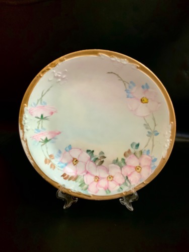 BM de M 리모지 핸드페인트 깊은 플레이트-있는 그대로-  BM de M Limoges Hand Painted Deep Plate circa 1900 - AS IS