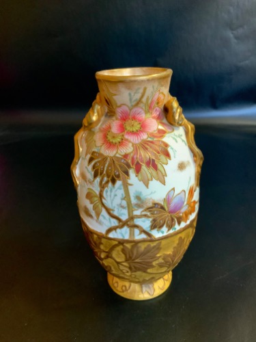 로얄 본 리본 핸들 베이스 Royal Bonn Ribbon Handled Vase circa 1875-1895