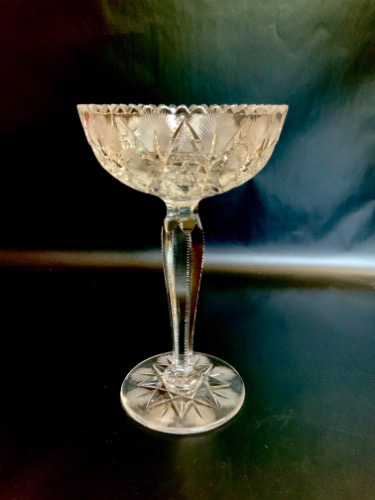 화려한 시대 컷 글래스 (크리스탈) 키가 큰 캄포트 Brilliant Period Cut Glass (Crystal) Tall Compote circa 1900