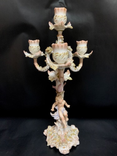 빅토리언 도자기 피겨린 촛대 Victorian Figural Candelabra circa 1900