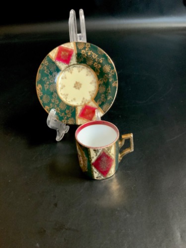 오스트리아 데코레이팅 스튜디오 데미타스 (에쏘잔) 컵&amp;소서 Austria Decorating Studio Demitasse Cup &amp; Saucer circa 1900