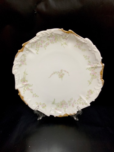 엘리트(Bawo &amp; Dotter)리모지 챂 플레이트 Limoges Chop Plate with Nice Scalloped Rim circa 1900
