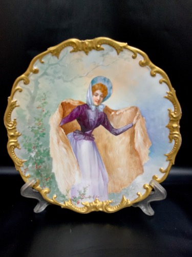 LS &amp; S 리모지 핸드페인트 챨져 LS &amp; S Limoges Hand Painted Charger circa 1890 - Artist Signed DUBOIS&#039;