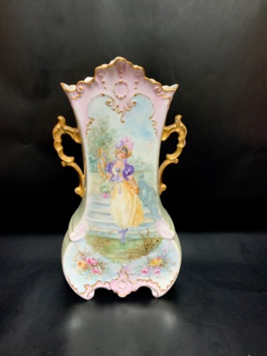 Pouyat 리모지 핸드페인트 초상화 베이스-아름다운!!  Pouyat Limoges Hand Painted Portrait Vase circa 1890 - BEAUTIFUL!!!