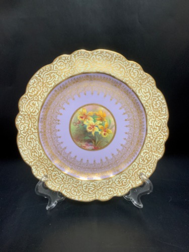 조오지 존스 (잉글랜드핸드페인트 난초 케비넷 플레이트-아름다운!!!  George Jones (England) Hand Painted Orchid Cabinet Plate circa 1893 - 1920 - Beautiful!!