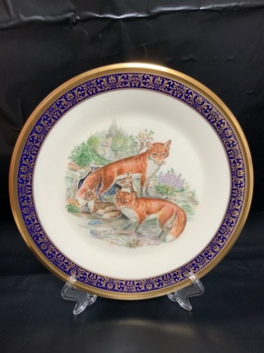 레녹스 &quot;Woodland and Wildlife - Red Foxes&quot;  장식 플레이트 Lenox &quot;Woodland and Wildlife - Red Foxes&quot; Plate 1974
