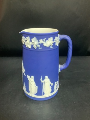 웨지우드 제스퍼웨어 다크 블루 (딥) 밀크 피쳐 Wedgwood Jasperware Dark Blue (Dip) Milk Pitcher circa 1891 - 1908