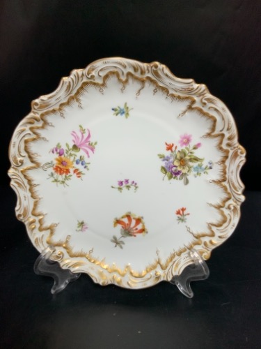 빈티지 로코코웨어 오스트리아 핸드페인트 플레이트 &quot;마이센 &quot;스타일 Vintage Rococoware Austria Hand Painted Plate &quot;Meissen Style&quot;