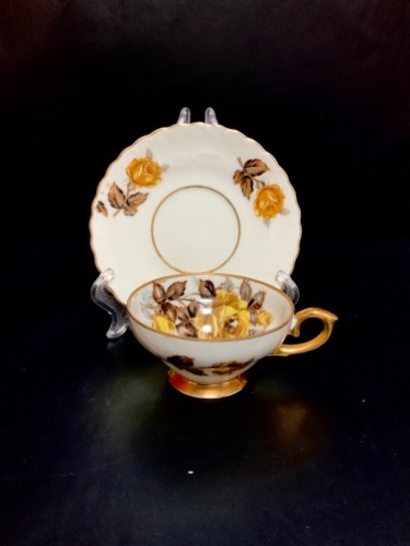 스몰 프로럴 스몰 컵&amp;소서 Small Floral Cup &amp; Saucer circa 1960