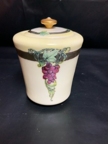 Delinieres 리모지 핸드페인트 커버 잘 Delinieres Limoges Hand Painted Art Nouveau Covered Jar dated 1912