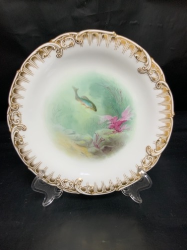 민톤 핸드페인트  Gilman Collamore 럭셔리 캐비닛 플레이트 Minton Hand Painted Gilman Collamore Luxury Cabinet Plate circa 1890 - 50% OFF !!!!