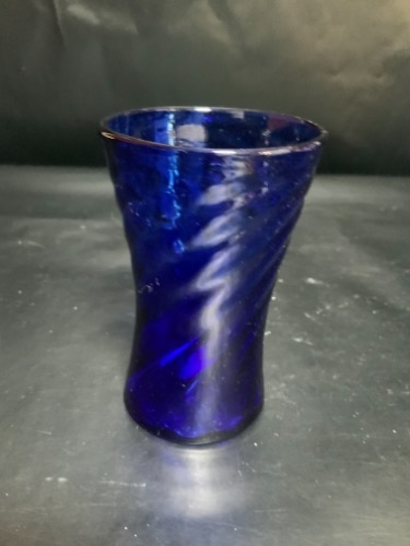 코발 블루 몰드 블로운 글래스 Cobalt Blue Mold Blown Drinking Glass circa 1930
