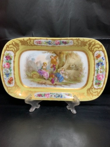 Redon 리모지 핸드페인트 라지 플레터 Redon Limoges Hand Painted Large Platter circa 1881 - 1891