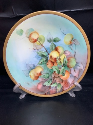 Delinieres 리모지핸드페인트 찹 플레이트-데미지- (칩)  Delinieres LIMOGES Large Hand Painted Chop Plate circa 1890 - AS IS (chip)