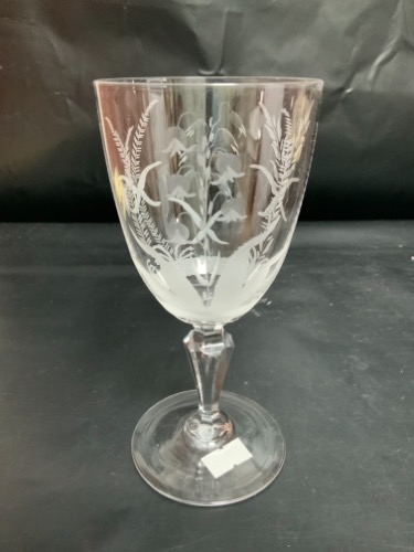 사랑스런 컷 글래스 크리스탈 W/공기 방울 스템웨어 Lovely Cut Glass Crystal with Air Bubble Stem circa 1930