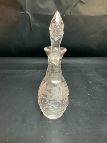 에치드 식초 글래스 양념병 Etched Vinegar Glass Cruet Circa 1920&#039;s