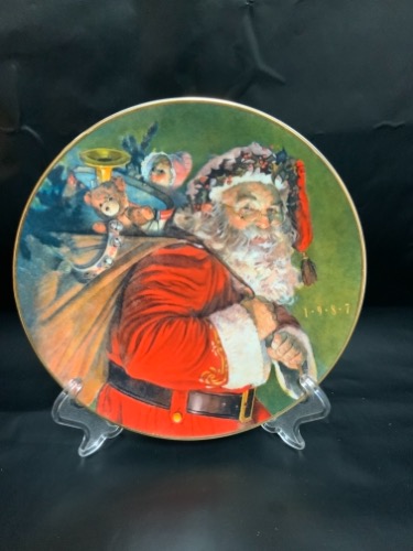 에니본 산타 크리스마스 플레이트 Avon Santa Christmas Plate 1987