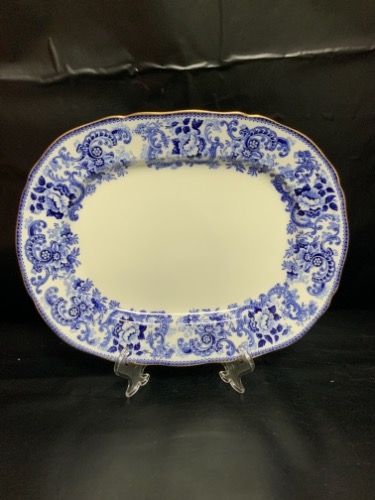 민톤 &quot;Claremont&quot; 페턴 블루 &amp;화이트 서빙 플레터  Minton &quot;Claremont&quot; Pattern Blue &amp; White Serving Platter circa 1863-1872