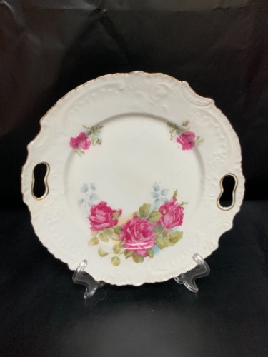빅토리언 투핸들 패스트리 플레이트 Victorian 2 Handled Pastry Plate circa 1890