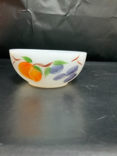 파이어 킹 핸드페인트 50년도 과일&quot; 시리얼 볼 Fire King Hand Painted Cereal bowl circa 1950