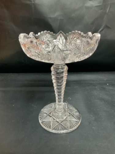 찬란한 시대 컷 글래스 (크리스탈) 캄포트 Brilliant Period Cut Glass (Crystal) Compote circa 1876-1917