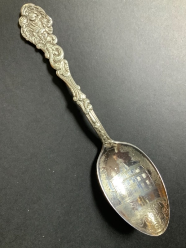 고햄 스털링 실버 화려한 시념 스픈 &quot;도버 델라웨어&quot; Gorham Sterling Silver Ornate Souviner Spoon &quot;Dover Delaware&quot; circa 1960