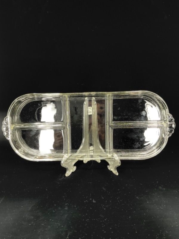 임페리얼 캔들윅 엘러겐트 글래스 5섹션 픽을/렐리쉬 트레이 Imperial Candlewick Elegant Glass 5 Section Pickle / Relish Tray circa 1950