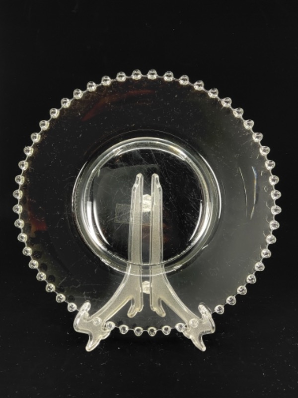 임페리얼 캔들윅 엘러겐트 글래스 플레이트 Imperial Candlewick Elegant Glass 27cm Plate circa 1950