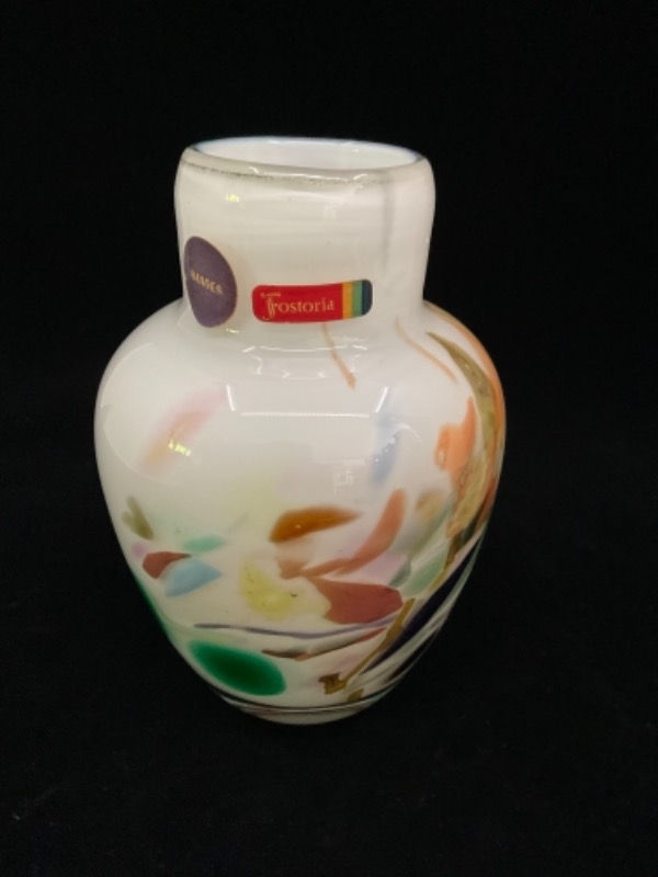 포스토리아 “Images” 케이스 글래스 꽃병 Fostoria &quot;Images&quot; Line Cased Glass Vase 1977