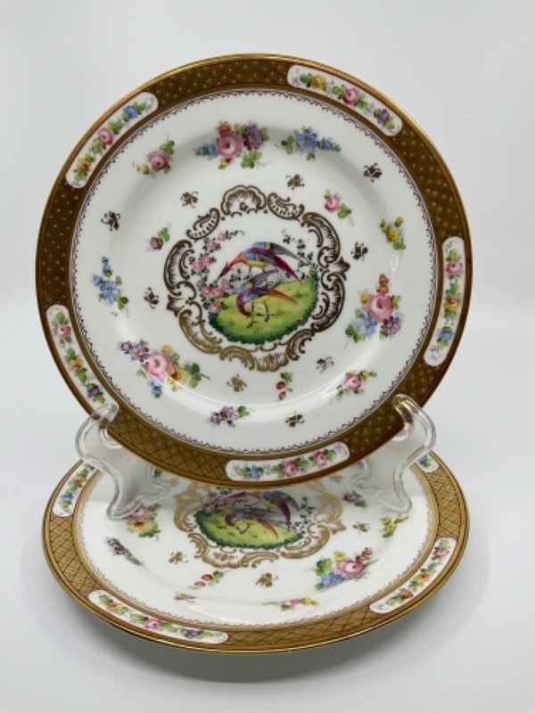 Crown Sutherland 핸드페인트 케비넷 플레이트 Crown Sutherland Hand Painted Cabinet Plate circa 1900