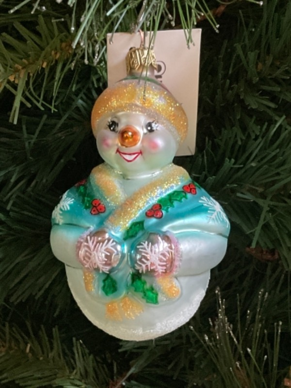 크리스토퍼 라드코 핸드 블로운 / 핸드페인트 &quot;Jolly Wrap Junior&quot; 크리스마스 트리 장식 1998 Christopher Radko Hand Blown / Painted &quot;Jolly Wrap Junior&quot; Christmas Tree Ornament