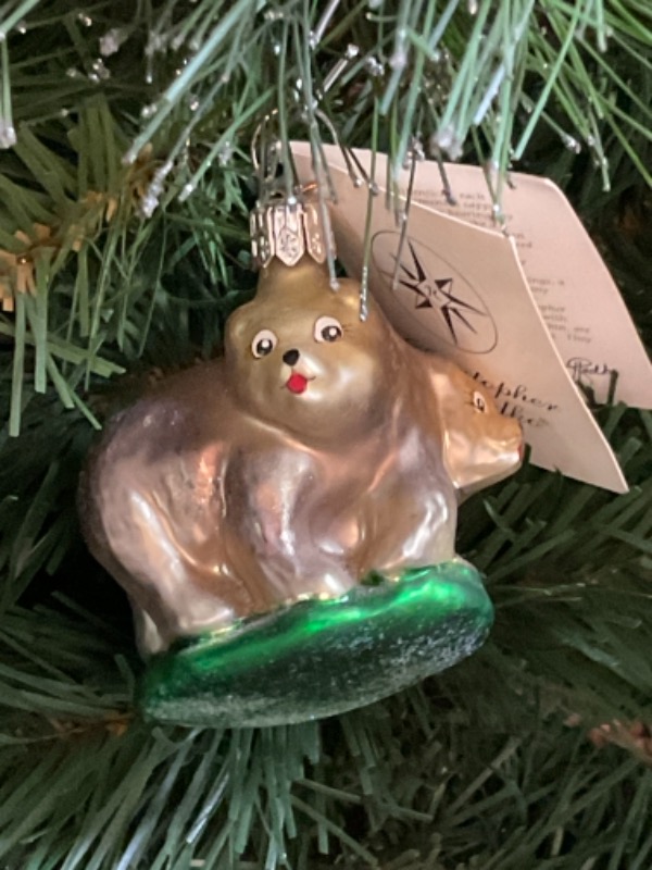 크리스토퍼 라드코 핸드 블로운 / 핸드페인트 &quot;Petite Bears&quot; 크리스마스 트리 장식 1999 Christopher Radko Hand Blown / Painted &quot;Petite Bears&quot; Christmas Tree Ornament