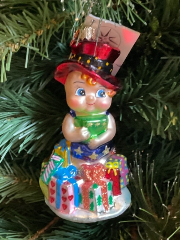 크리스토퍼 라드코 크리스마스 핸드 블로운 / 핸드페인트 크리스마스 트리 장식 Christopher Radko Hand Blown / Painted Christmas Tree Ornament