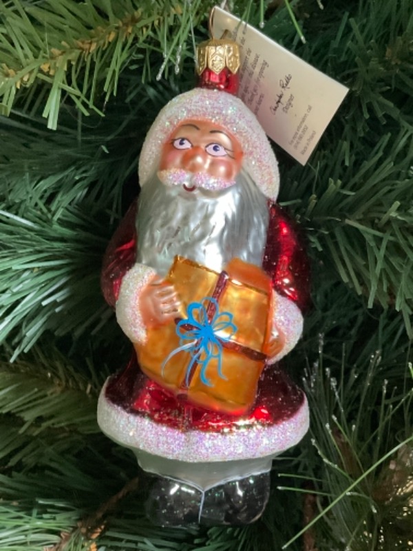 크리스토퍼 라드코 핸드 블로운 / 핸드페인트 &quot; A Gifted Santa&quot;  크리스마스 트리 장식 1994 Christopher Radko Hand Blown / Painted &quot; A Gifted Santa&quot; Christmas Tree Ornament