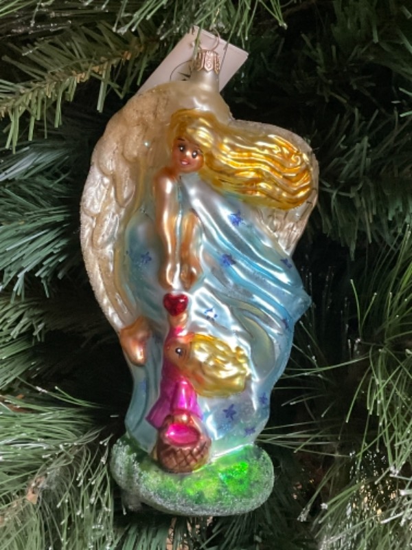 크리스토퍼 라드코 핸드 블로운 / 핸드페인트 크리스마스 트리 장식 1996 Christopher Radko Hand Blown / Painted Christmas Tree Ornament