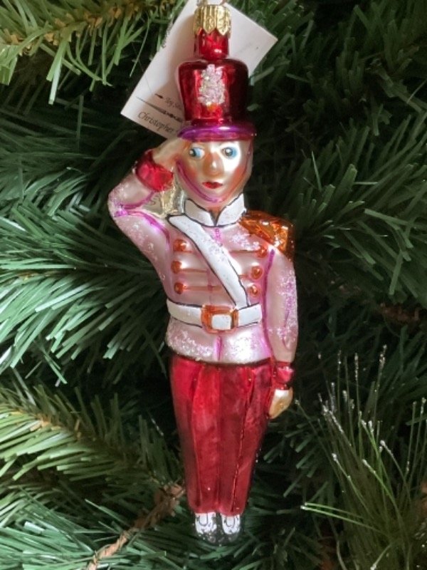 크리스토퍼 라드코 핸드 블로운 / 핸드페인트 &quot; Toy Soldier&quot; 크리스마스 트리 장식 1995 Christopher Radko Hand Blown / Painted &quot; Toy Soldier&quot; Christmas Tree Ornament