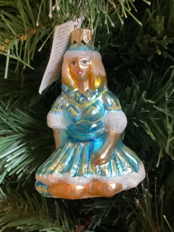 크리스토퍼 라드코 크리스마스 핸드 블로운 / 핸드페인트 &quot;Snow Fairy&quot; 크리스마스 트리 장식 1996 Christopher Radko Hand Blown / Painted &quot;Snow Fairy&quot; Christmas Tree Ornament