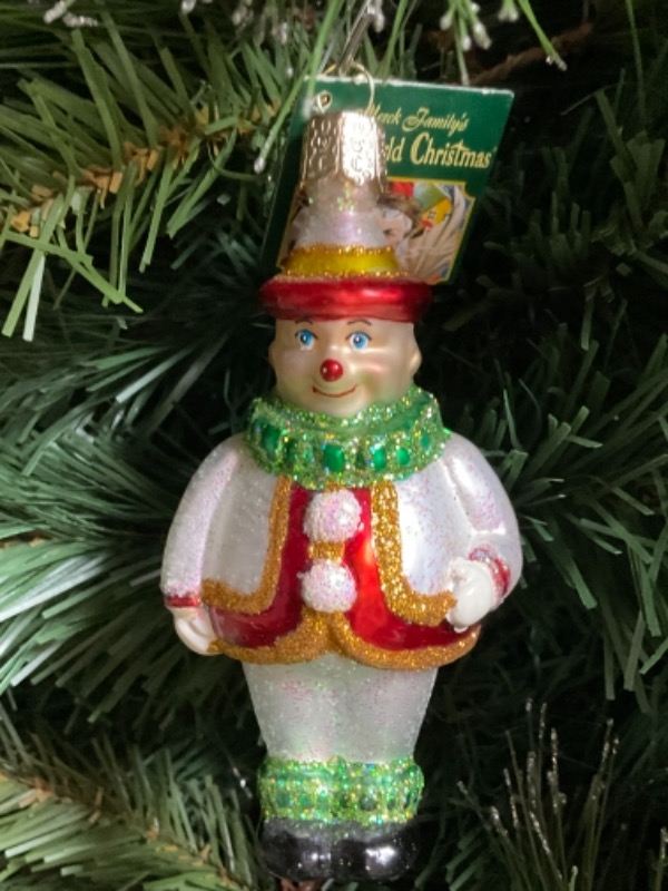 올드 월드 크리스마스 핸드 블로운 / 핸드페인트 &quot;Jolly Clown&quot; 크리스마스 트리 장식 2012 Old World Christmas Hand Blown / Painted &quot;Jolly Clown&quot; Christmas Tree Ornament
