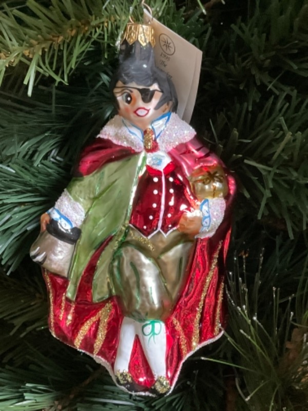 크리스토퍼 라드코 핸드 블로운 / 핸드페인트 &quot; Herr Drosselmeier&quot;  크리스마스 트리 장식 1995 Christopher Radko Hand Blown / Painted &quot; Herr Drosselmeier&quot; Christmas Tree Ornament
