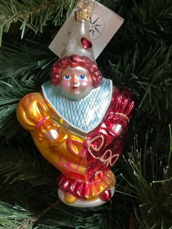 크리스토퍼 라드코 핸드 블로운 / 핸드페인트  &quot;Dear to My Heart&quot;  크리스마스 트리 장식 1999 Christopher Radko Hand Blown / Painted &quot;Dear to My Heart&quot; Christmas Tree Ornament