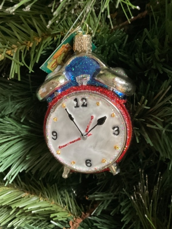 올드 월드 핸드 블로운 / 핸드페인트 &quot;Alarm Clock&quot; 크리스마스 트리 장식 2015 Old World Christmas Hand Blown / Painted &quot;Alarm Clock&quot; Christmas Tree Ornament