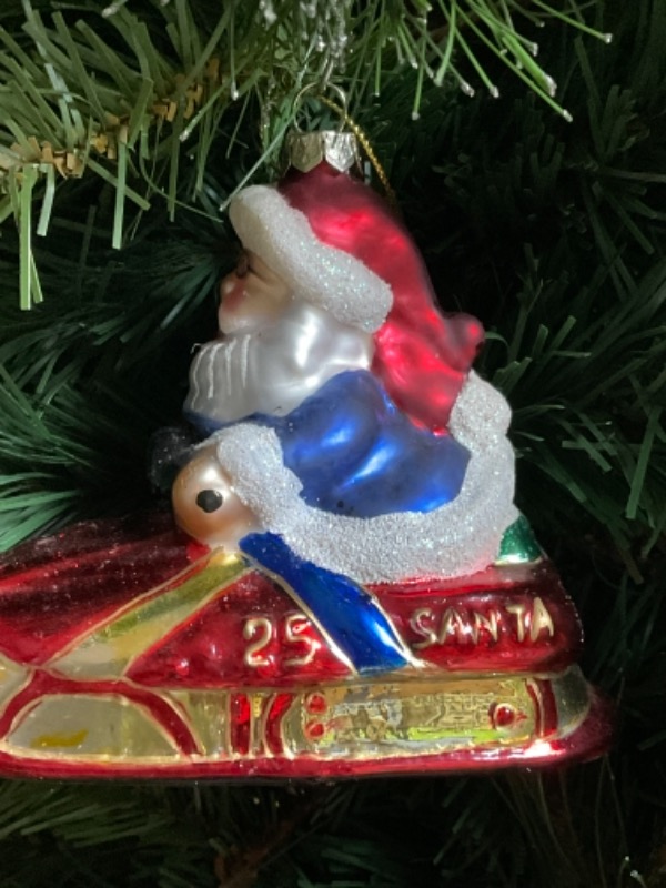 빈티지 잉게 글라스 크리스마스 핸드 블로운 / 핸드페인트 크리스마스 트리 장식 Vintage Inge Glas Hand Blown / Painted Glass Christmas Ornament.