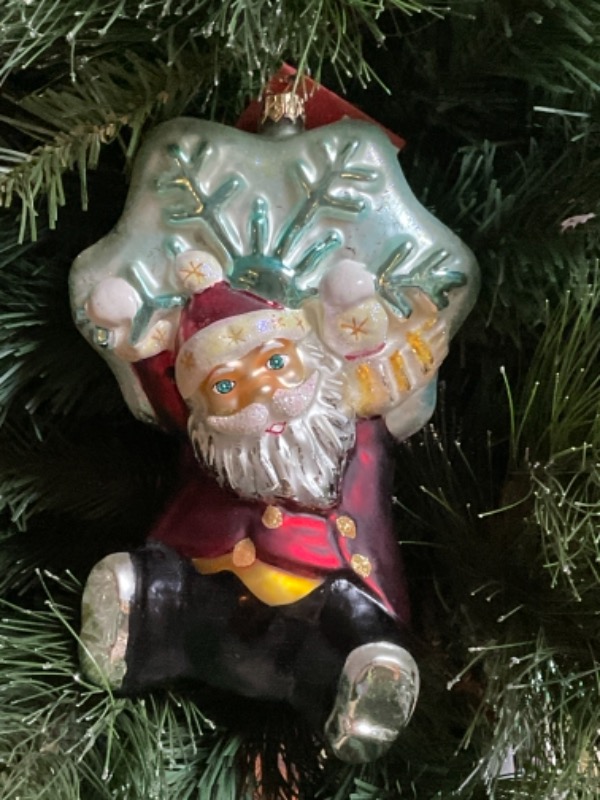 크리스토퍼 라드코 크리스마스 핸드 블로운 / 핸드페인트 &quot;Stardust Snowflake&quot;  크리스마스 트리 장식 1998 Christopher Radko Hand Blown / Painted &quot;Stardust Snowflake&quot; Christmas Tree Ornament